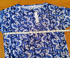 CHICO&rsquo;S BATWING SLEEVED MIDI DRESS-SIZE 1/MEDIUM-BLUES/WHITE-NO CREASING-**NEW**