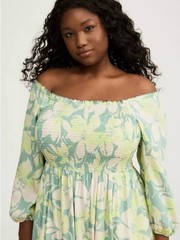 Torrid Challis Puff Sleeve Tea Length Dress size 00/Medium