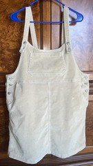 American Eagle Corduroy Overall Mini Dress Size XL Khaki Adjustable Straps