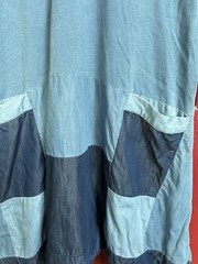 Holding Horses Anthropologie Chambray Patchwork Teacher Lagenlook Dress S/M Art
