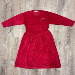 Sonia Rykiel Paris Dress Womens Medium M Red Vive La France Velour Long Sleeve 2
