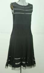 Tadashi Shoji Black Cocktail Dress Medium Stretch Jersey Cutouts
