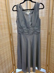 Inpress Vintage Womens Dress Size 12 Blue White Designs Sleeveless Side Zipper