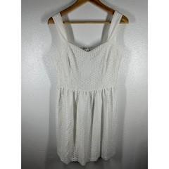 Kensie Dress Women Medium Eyelet Lace Sweetheart Fit & Flare Mini Sleeveless