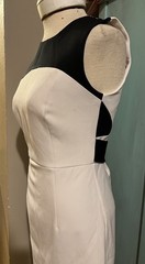 Milly Elegant Tailored Flattering White & Black Sheath Pencil Skirt Dress Size 2