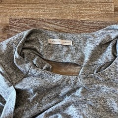 Athleta Gray Open Back Ruched Linen Blend Sheath Dress Women’s Medium Athletic