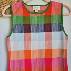 Kate Spade New York x Target NWT Colorblock Plaid Sweater Tank Dress SZ Small