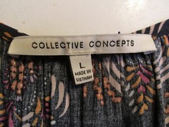 COLLECTIVE CONCEPTS Maxi Dress Women Large Black Floral Peasant Bohemian Prairie