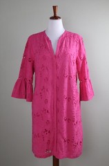 CHICO&rsquo;S $139 Pink Floral Embroidered Lined Mini Dress Size 3.5 US XL / 18