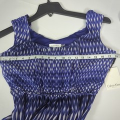 Calvin Klein Size 8 Fit & Flare Side Zip Chiffon Byzantine Blue Maxi Dress NWT!