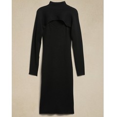 Banana Republic Asti Sweater Dress & Shrug Set Black Tall Large Long Sleeve NWT