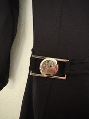 Versace Collection Black Dress Size 46 – Cutout Detail & Medusa Buckle