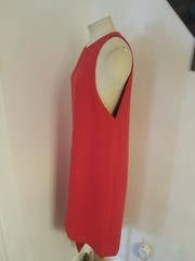 IRO Hamlin Dress Sz 38 Red Crew High Neck Open Back Asymmetric Crepe US 4/S