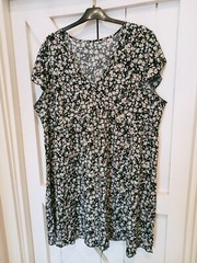 Shein Curve Multi Mix Floral Short Sleeved Smock Style Tunic Dress-Size 3XL