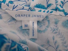 DRAPER JAMES 🌸 SIZE MEDIUM==STRETCH BODICE / AQUA FLORAL PRINT / MAXI DRESS