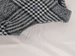 Fred Perry Black White Houndstooth Sleeveless Shift Dress Womens UK 8 Wool