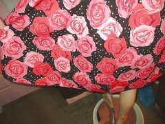 Vtg 50s Style Floral Dress Size M Swing Fit & Flare Polka Dot Rockabilly Tradwif