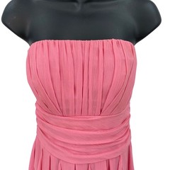 David&rsquo;s Bridal Strapless Chiffon Dress WMNS 2 Layered Skirt Pleated Zip F14169