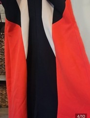 bcbg maxazria dress 8 Black Cream & Coral Colorblock Maxi Dress