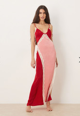 Free People Some Kind Of Love Maxi Slip Dress Sweetie Pink Combo NWT Size S $152