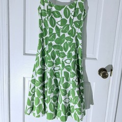 Nine West Corseted Coquette Cottagecore Leaf Print Size 2 Cotton Dress