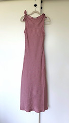 Caroline Constas Red Gingham Tie Shoulder Maxi Dress Small NWT