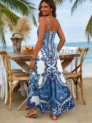 Chic Vintage Floral Print Maxi Dress