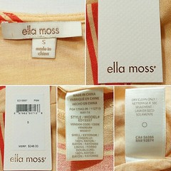 Ella Moss Women Size Small Maxi Dress Striped Surplice Anabel Lined Persimmon