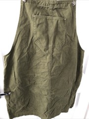 LADIES – Khaki Green Denim Dungaree Pinafore Dress – TU – Size 14 – BX113