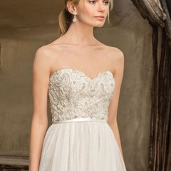 NWT CASABLANCA BRIDAL Piper Gown 2296 Beaded Tulle Chiffon & Satin 14 MSRP $1395