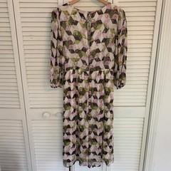 J.Crew Lurex Chiffon Patchwork Midi Dress Metallic Floral Sz 4 Cottagecore Boho