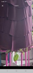 SLNY Purple Solid Tiered V-Neck Flutter Sleeve Chiffon Midi Dress Size 16