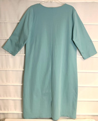 Appleseed&rsquo;s Petites Green Polyester Cotton Blend 3/4 Sleeve Pullover Dress PXL