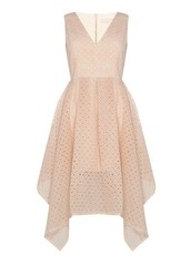 Keepsake The Label $275 Last Dance Eyelet In Soft Peach A Line Dress Size Large