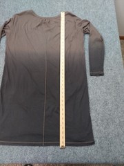 Peruvian Connection Pullover Tunic Dress Women Small Brown Ombre Stretch Pockets