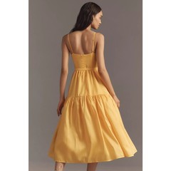 New Anthropologie Hutch Atherton Sleeveless V-Neck Belted Midi Dress $258 18W