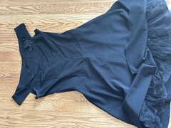 Ruby Rox Black Off Shoulder A-Line Beaded Lined Knee Length Dress Size 11
