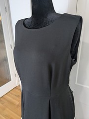 Calvin Klein Bateau Neck Sleeveless Fit & Flare Swing Dress Black White Size 14