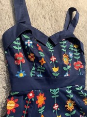 Disney Parks Authentic It&rsquo;s a Small World « Goodbye » Floral Flared Tea Dress XS
