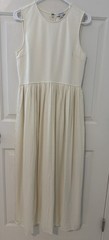 Nordstrom Women Maxi Dress Sleeveless Sz M Non See-through Pockets Lined Ivory