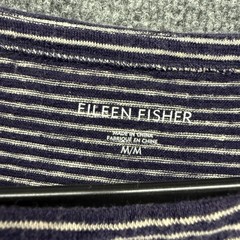 Eileen Fisher Dress Womens M Blue Striped Shift Casual Minimalist Nautica Resort