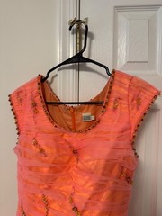 Mori Lee by Madeline Gardner Ball Gown (Orange w/ Pink) (Size 2)