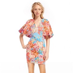 Jewel Badgley Mischka Eden Puff Sleeve Mini Dress Sz 8