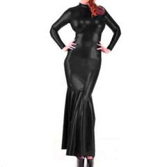 Plus Size Long Sleeve Shiny Metallic Mermaid Dress Ladies Sexy Long Dress
