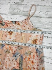 Elena Baldi Womens Medium Silk Blend Tiered Maxi Dress Floral Blush Pink