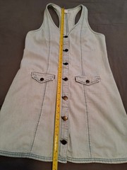 Light Wash Denim Racerback Button Mini Dress UO Y2K S 90s