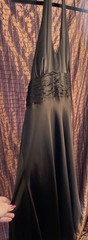 Ann Taylor Loft Size 4 Silk Halter Midi Dress Side Zipper Brown Lined Flare Boho