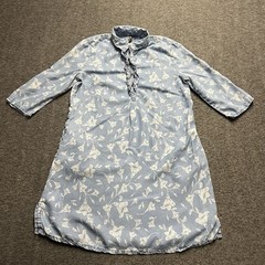 Kut from the Kloth Chambray Denim Shirt Dress Women&rsquo;s Small Blue Floral Pockets