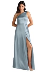 Celébrate DB Studio Size 16 Blue Formal Gown One Shoulder Satin Dress Bust 44”