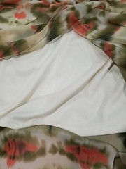 AS U WISH Cream Multicolor Geometric Sleeveless Half Lined Elastic Waistband Sm